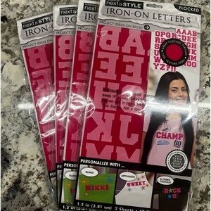 Iron On DIY Letters Crafting 49‎ pieces Pack of 4 Pink